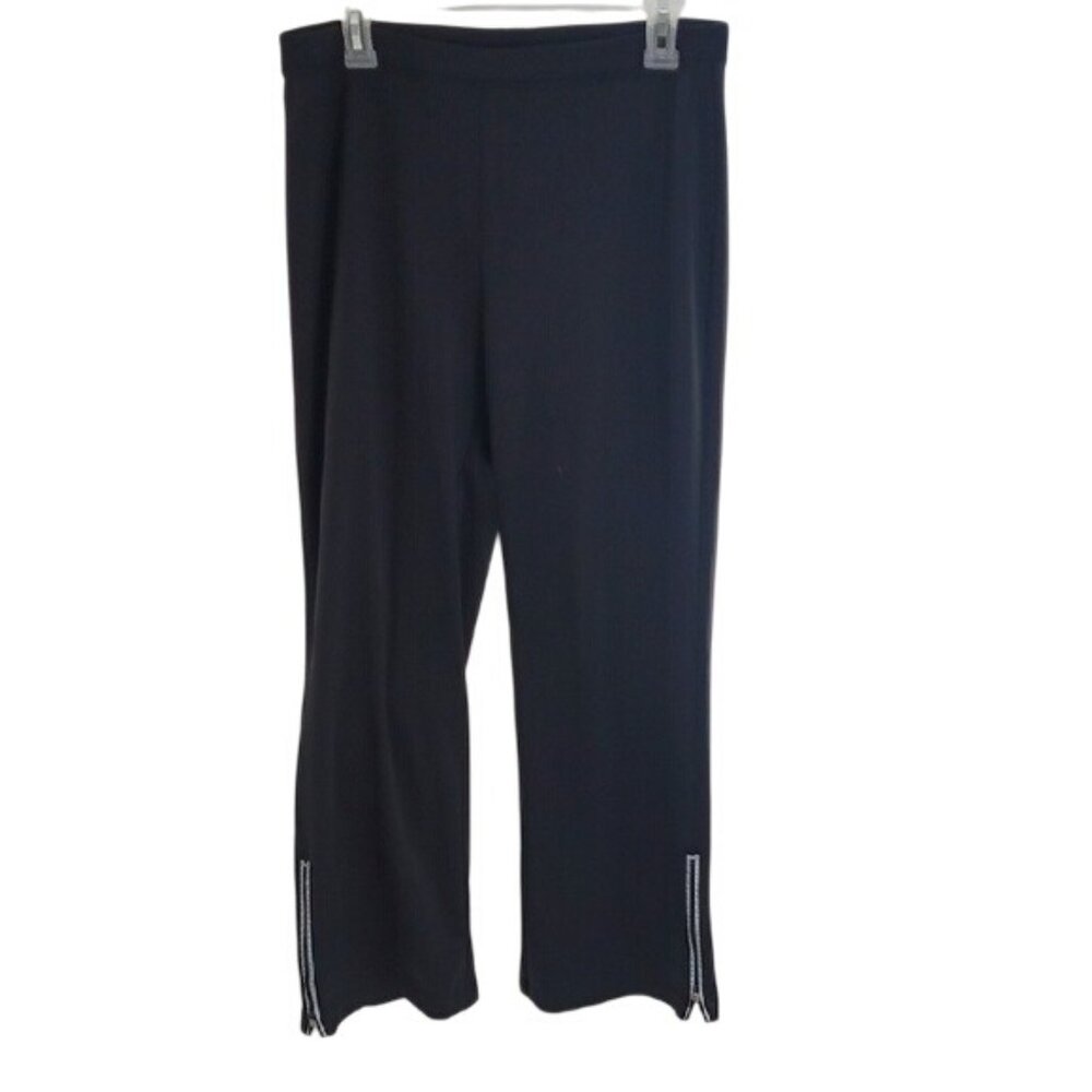 SJB Performance Track Pants Straight Leg Zipper Hem Activewear Size M Petite